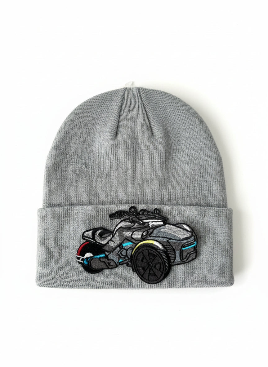 Three Wheel Nation beanie Spyder with Blue Trim