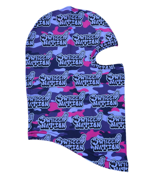 Three Wheel Nation Motorcycle UV Protector Mask (PURPLE,PINK & SILVER)