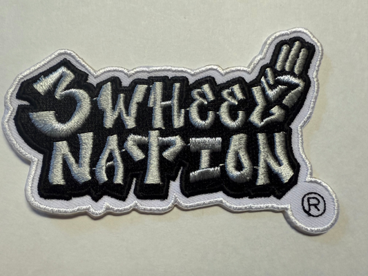 3 Wheel Nation Patch 4 inch (Black & Gray)