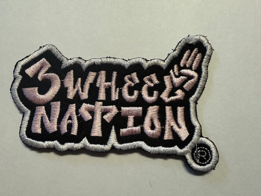 3 wheel Nation Patch 4 inch (Pink)
