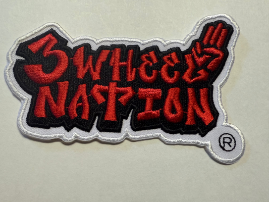 3 Wheel Nation Patch 4 inch (Red)