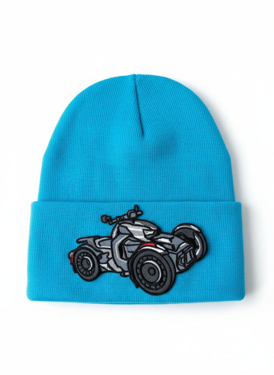 Three Wheel Nation beanie Aqua with Gray/Black Ryker