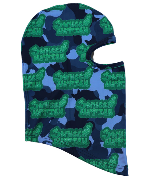 Three Wheel Nation Motorcycle UV Protector Mask (GREEN & BLACK)