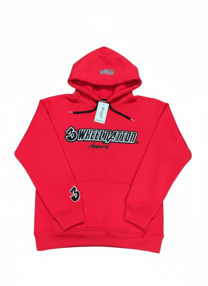 3 wheel Nation Hoodie (Red)