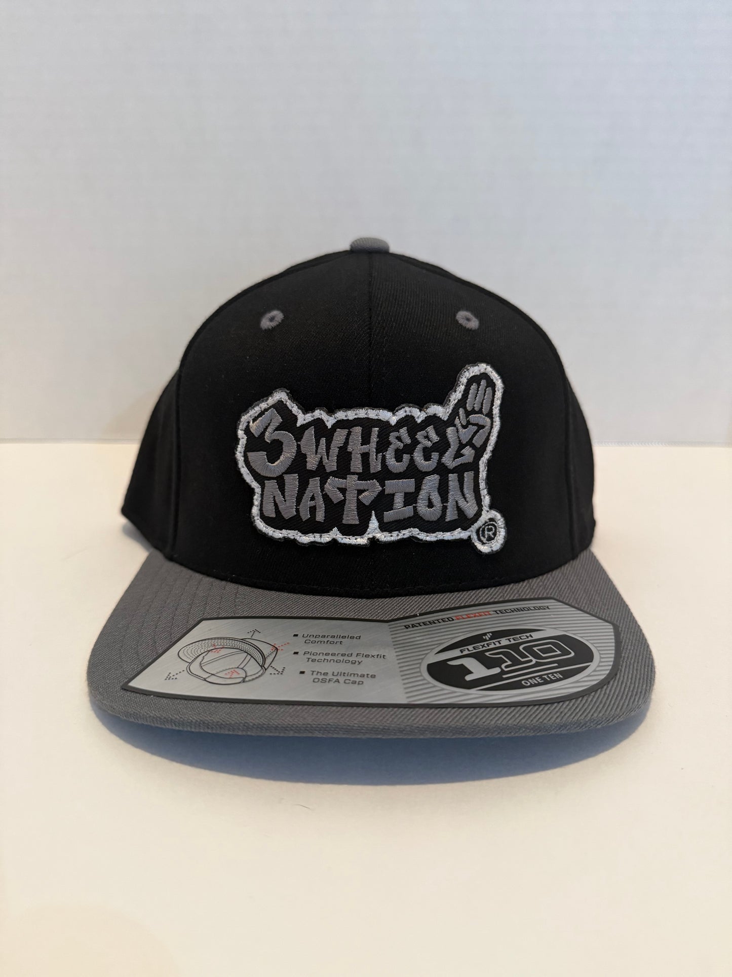 3 Wheel Nation Hat Black & Silver Snapback