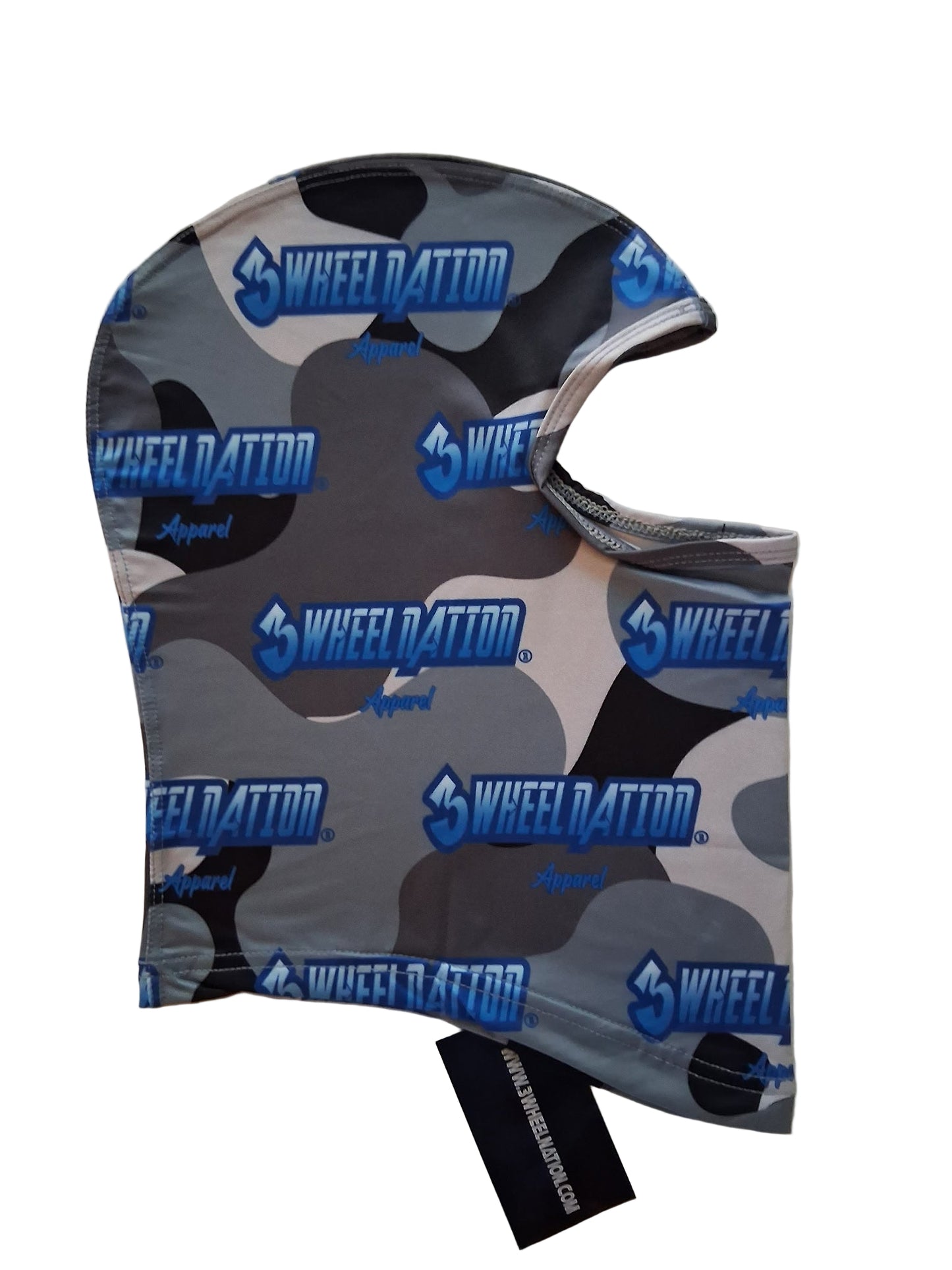 Three Wheel Nation Motorcycle UV Protector Mask Camo/Blue