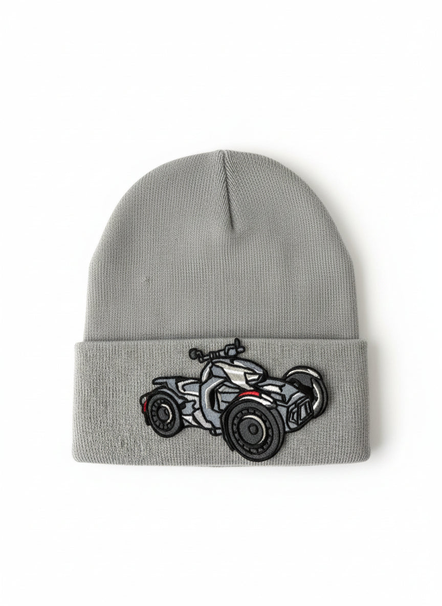 Three Wheel Nation beanie Gray with Ryker (Black)