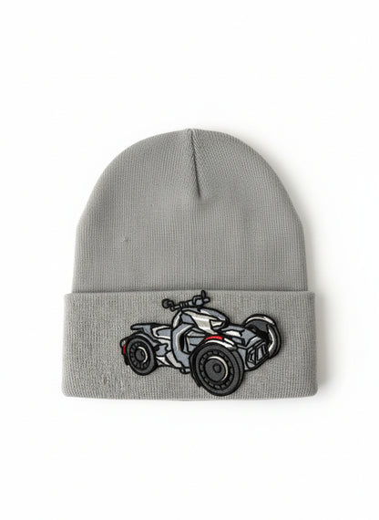 Three Wheel Nation beanie Gray with Ryker (Black)