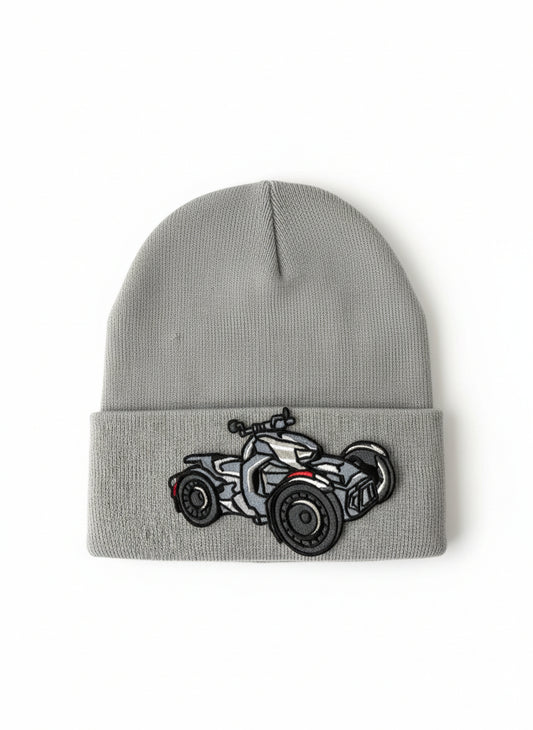 Three Wheel Nation beanie Gray with Ryker (Black)