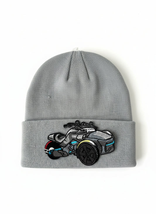 Three Wheel Nation beanie Spyder with Blue Trim