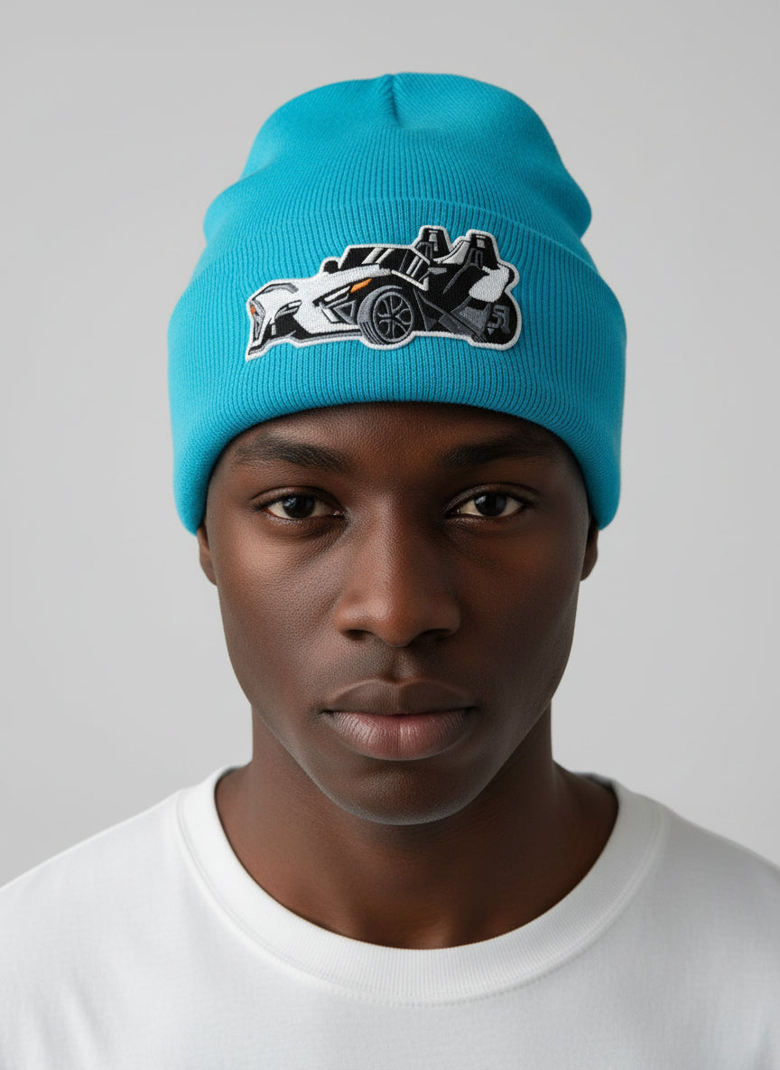 Three Wheel Nation Aqui beanie with White Slingshot