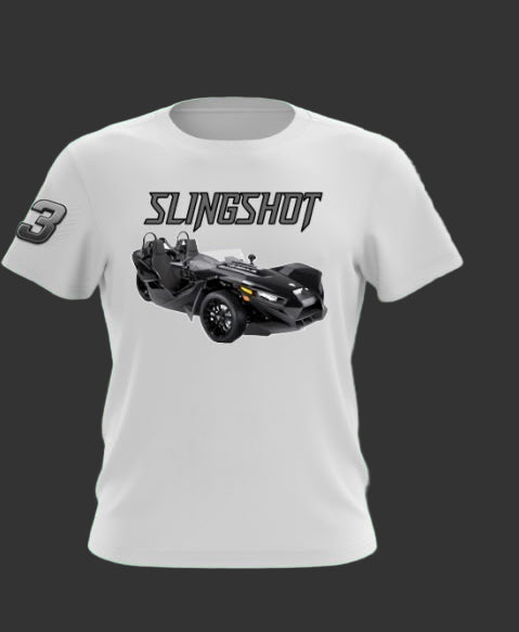 Slingshot Tee Shirts (White Shirt Black Slingshot)