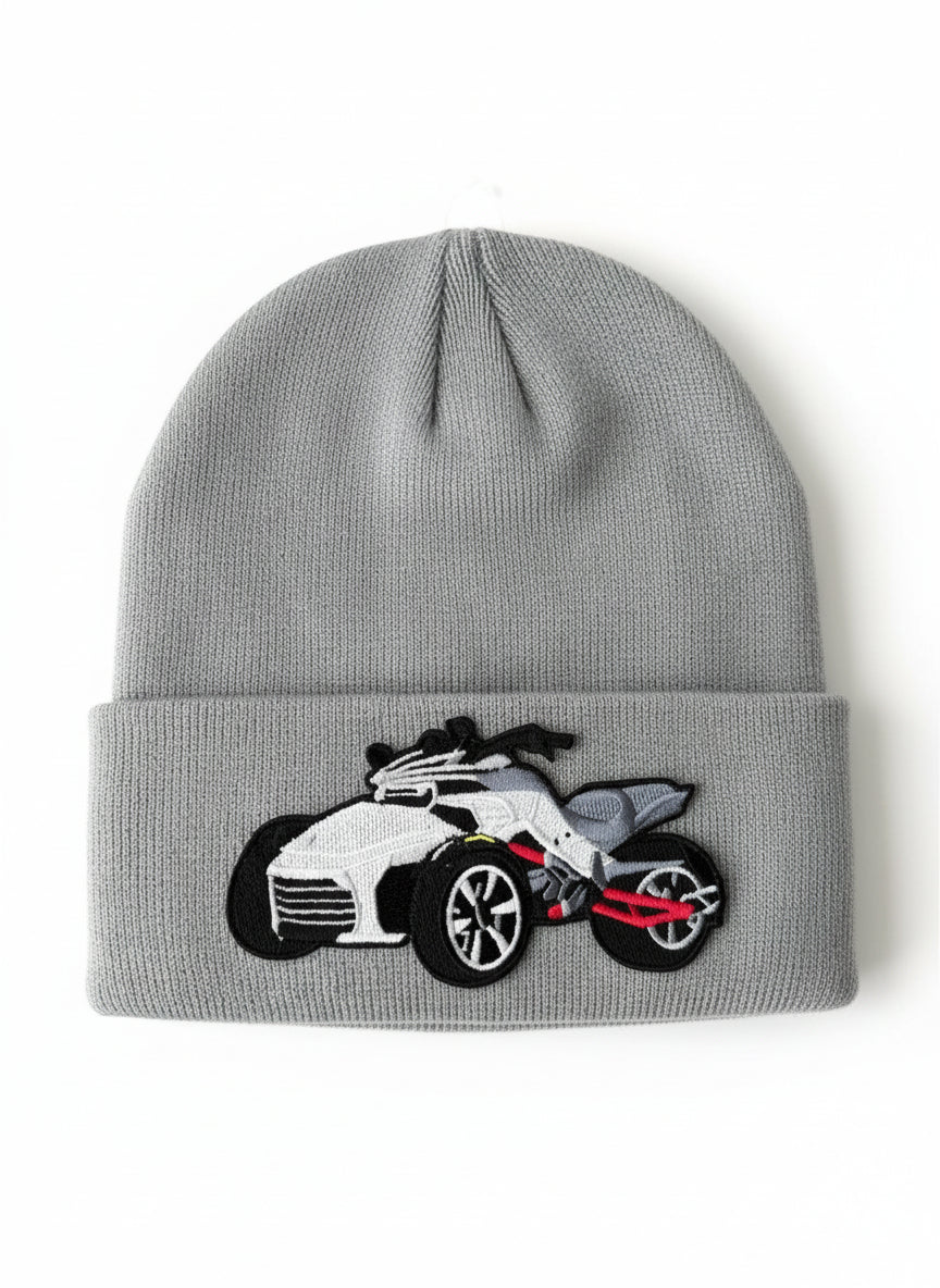 Three Wheel Nation beanie Gray White Spyder