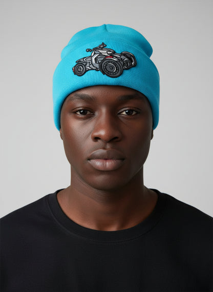 Three Wheel Nation beanie Aqua with Gray/Black Ryker