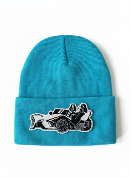 Three Wheel Nation Aqui beanie with White Slingshot