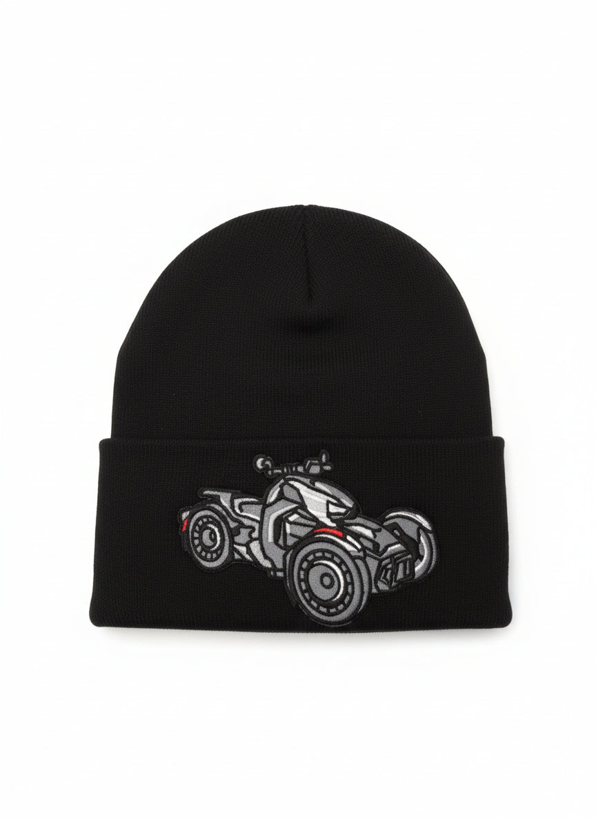 Three Wheel Nation Custom Black Beanie with Ryker