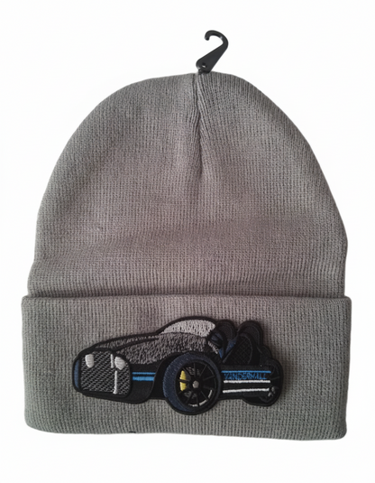 Three Wheel Nation beanie Gray with Vanderhall (Blue Trim)