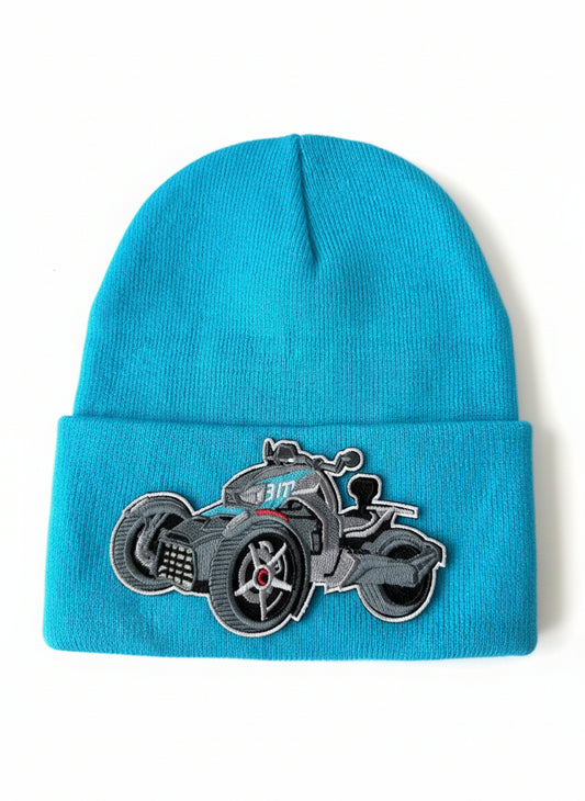 Three Wheel Nation beanie Aqua with Ryker (Blue)