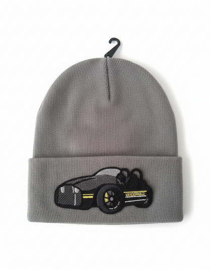 Three Wheel Nation beanie Gray with (Yellow Trim)