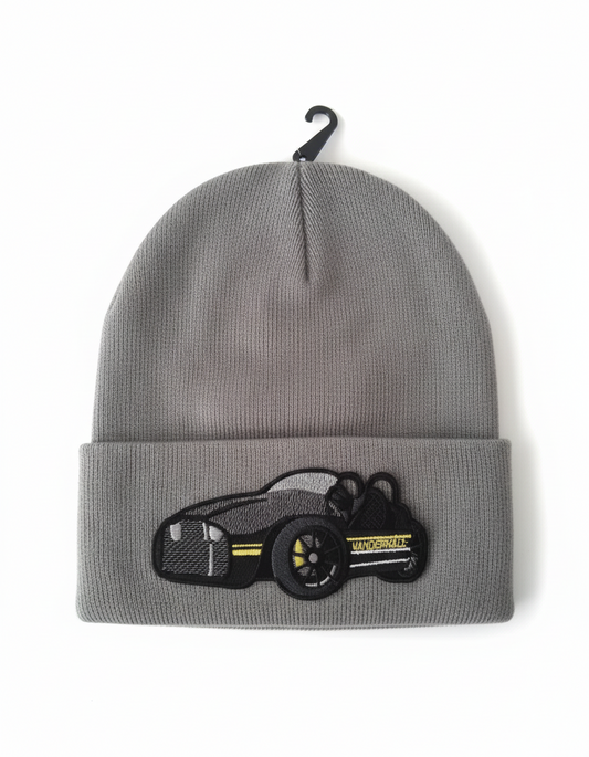 Three Wheel Nation beanie Gray with (Yellow Trim)
