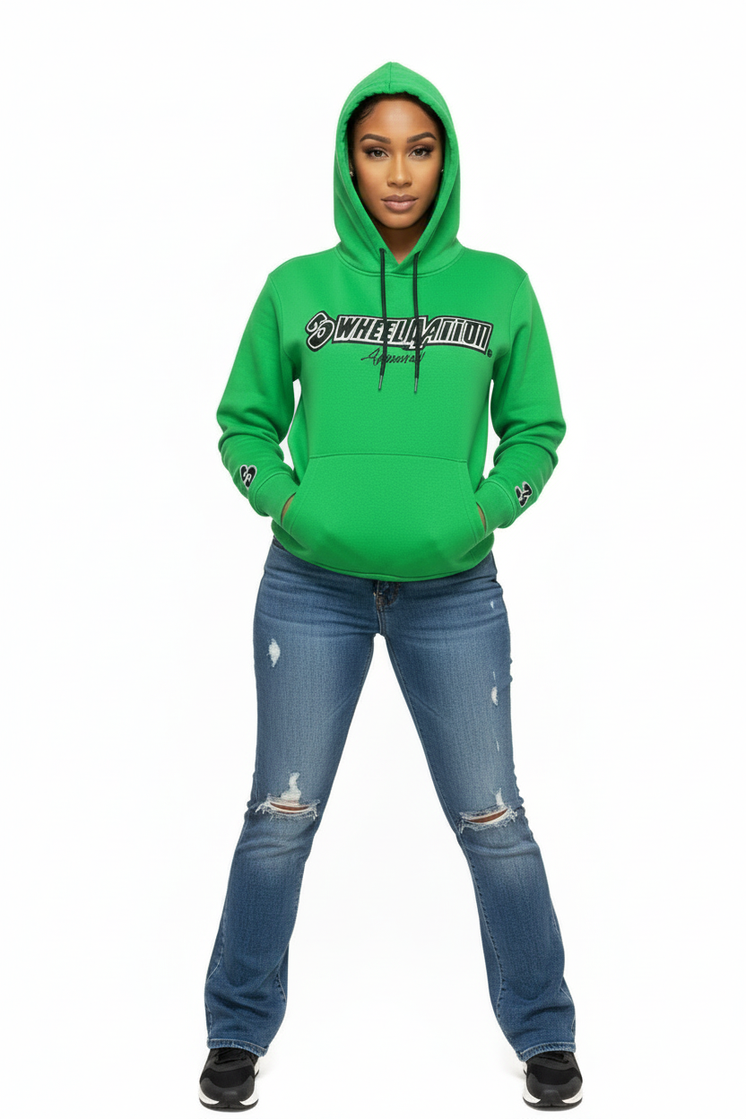 3 Wheel Nation Hoodie Tops (Green)