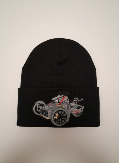 Three Wheel Nation Custom Black Beanie with Ryker/Grey