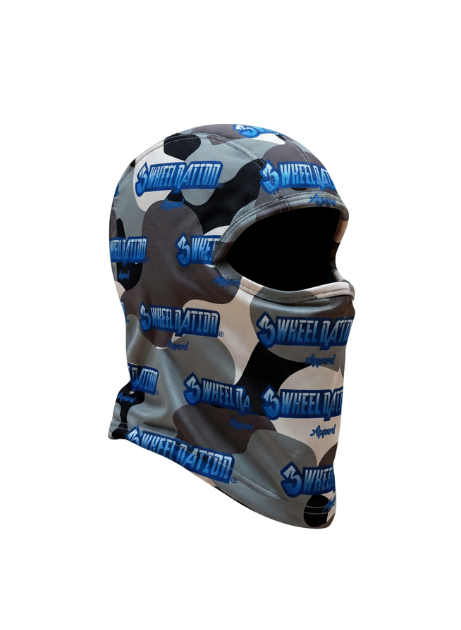 Three Wheel Nation Motorcycle UV Protector Mask Camo/Blue