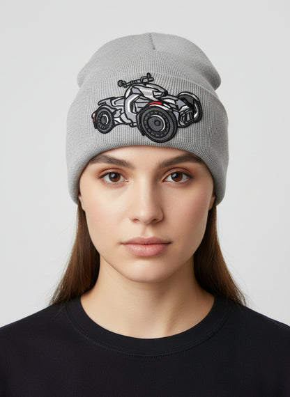 Three Wheel Nation beanie Gray with Ryker (Black)