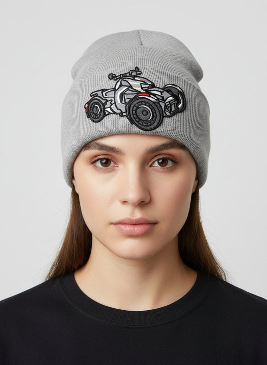 Three Wheel Nation beanie Gray with Ryker (Black)