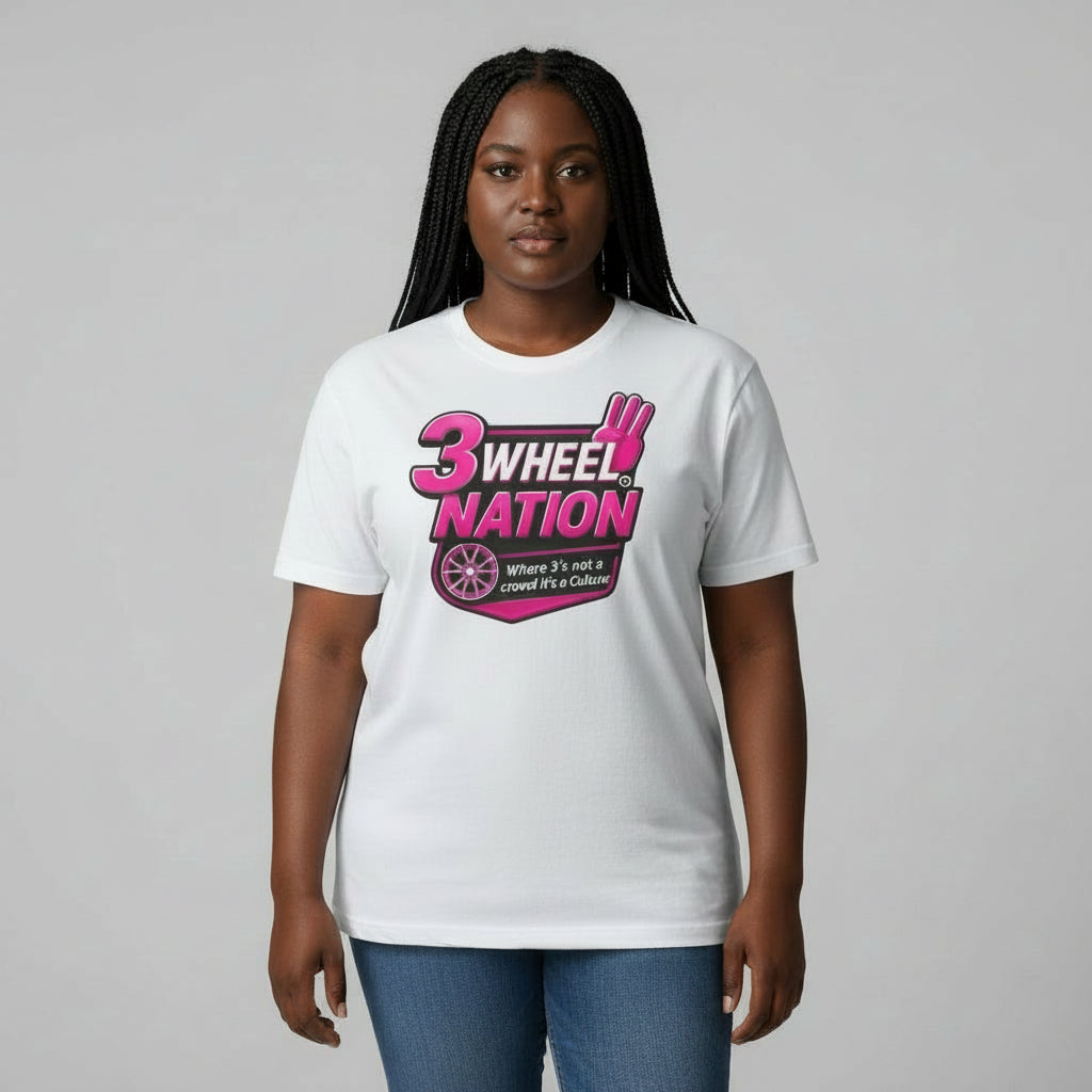 White 3 Wheel Nation T-Shirt 