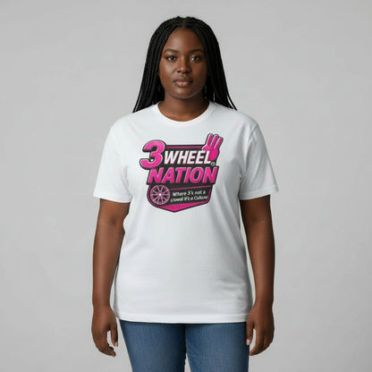 White 3 Wheel Nation T-Shirt 